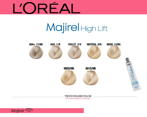 Majirel High lift color chart